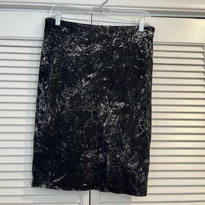 Divided knit skirt mini black distressed size med